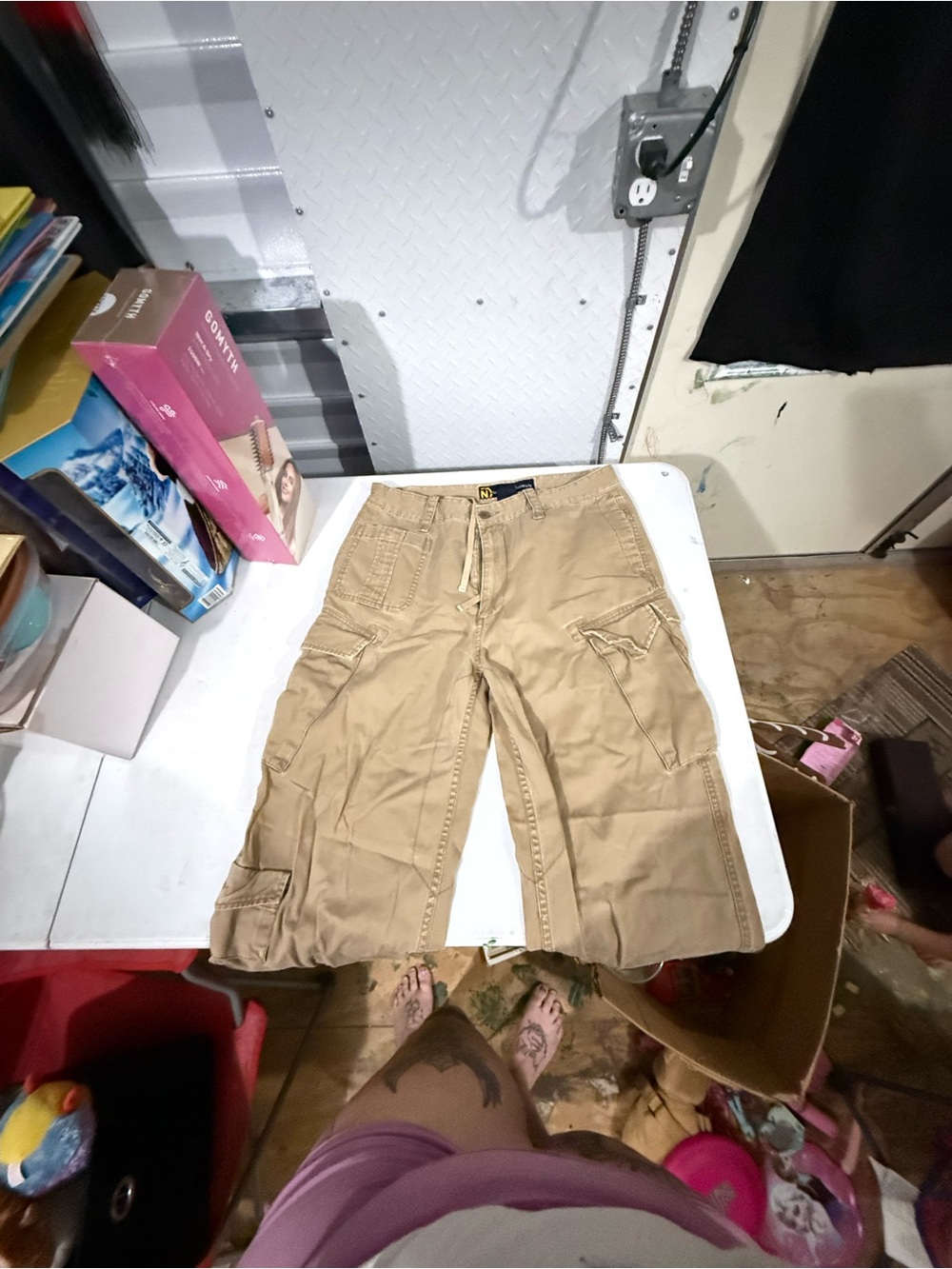 Nautica Tan Cargo Pants with Drawstring Waist